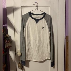 American Eagle Heritage Classic Fit Gray & White Thermal Long Sleeve Men’s Shirt